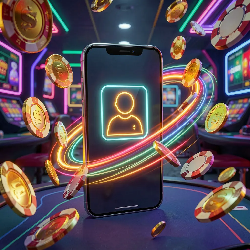 XE66 fast casino login banner featuring a smartphone with a bright user icon, speed light trails, and golden coins and chips flying around in a modern neon casino style